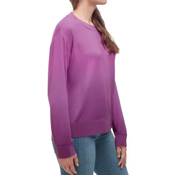 NEW SPLENDID Ladies Dip Dye Ombré Soft Pullover Top in Light Orchid - Picture 4 of 14